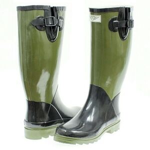 Women Tall Rain boots, #1500, Army Green, Size 5